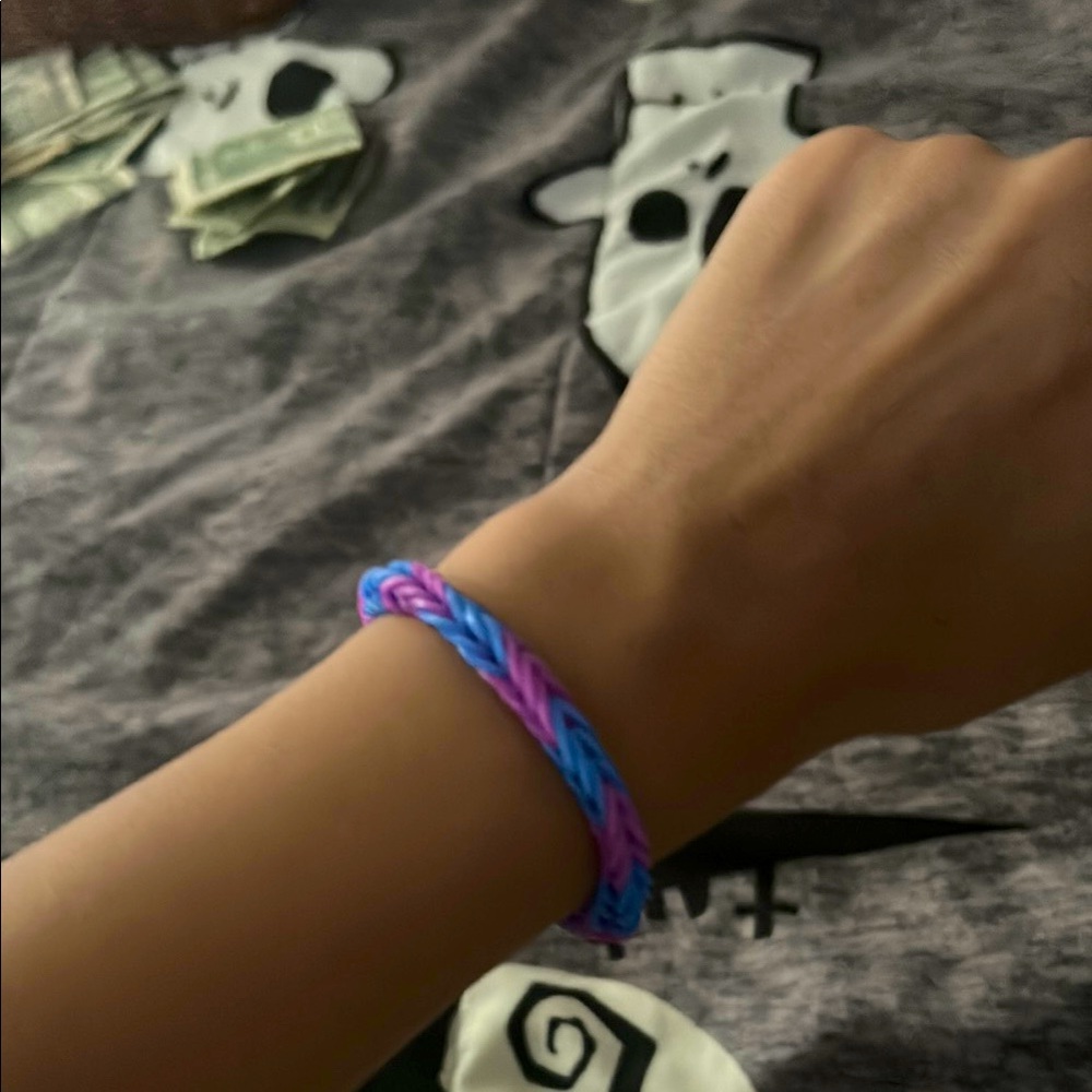 Blue and Purple Braided Bracelet